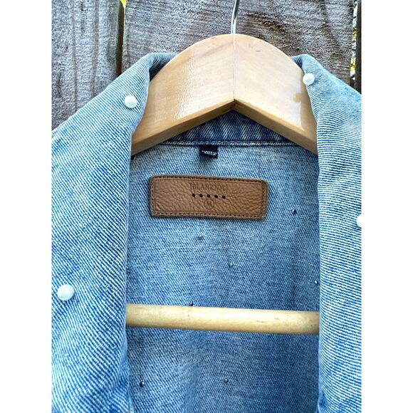 Festival Pearl-Studded Denim Jacket Coquette Girly Embellished - Picture 3 of 5